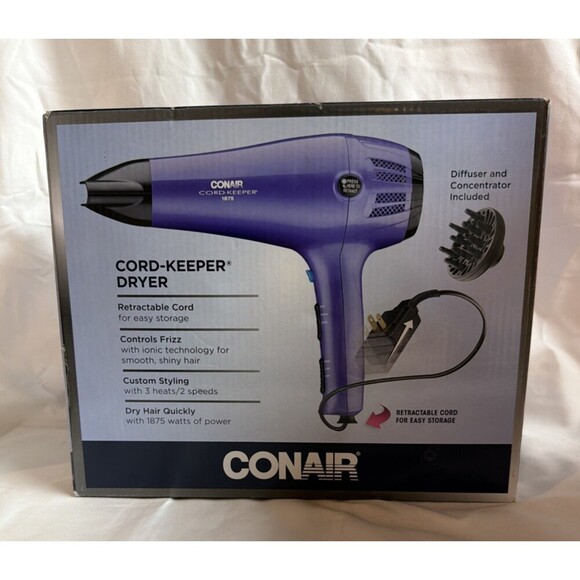 Conair Other - Conair Cord Keeper Blow Dryer, 1875 watt RETRACTABLE CORD, Ionic Technology READ